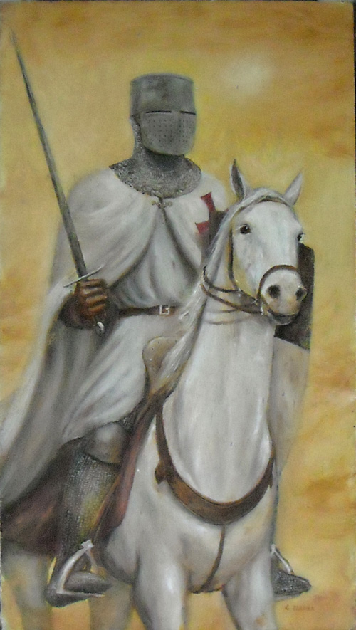 templar on white horse